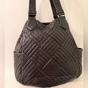 Cole Haan Quilted Black Leather Shoulder Bag - Stylish Everyday Tote